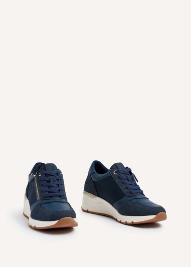 Linzi Luca Navy Wedge Trainer