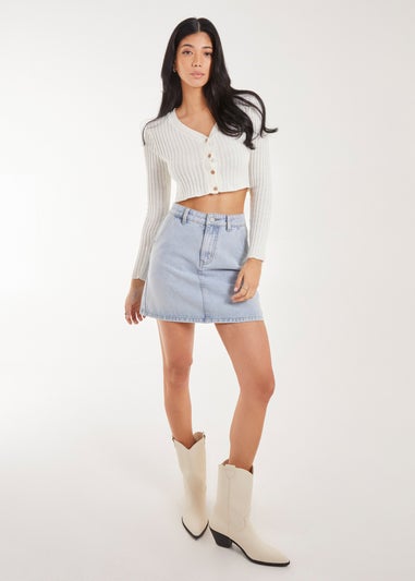 Pink Vanilla Blue Denim Mini Skirt