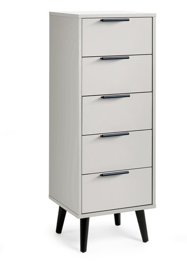 Julian Bowen Alba 5 Drawer Narrow Chest Silk Grey (120.5 x 45 x 40)