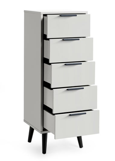 Julian Bowen Alba 5 Drawer Narrow Chest Silk Grey (120.5 x 45 x 40)