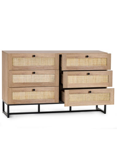 Julian Bowen Padstow 6 Drawer Chest in Brown (75 x 120 x 40cm)