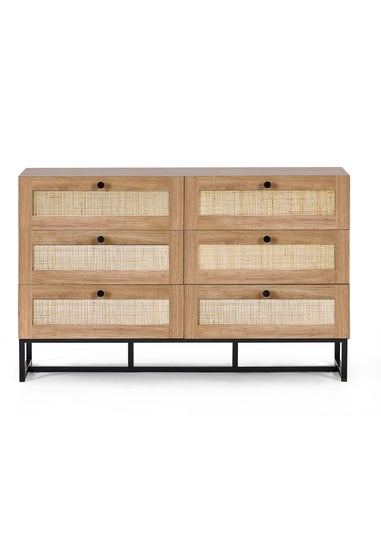 Julian Bowen Padstow 6 Drawer Chest in Brown (75 x 120 x 40cm)