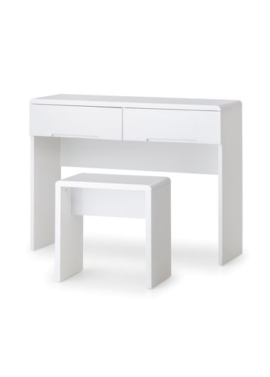 Julian Bowen White Manhattan Dressing Table With 2 Drawers (77 x 100 x 35cm)