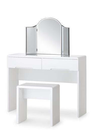 Julian Bowen White Manhattan Dressing Table With 2 Drawers (77 x 100 x 35cm)