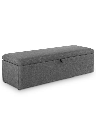 Julian Bowen Grey Sorrento Blanket Box in Slate Linen (41 x 140 x 45cm)