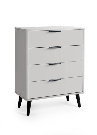 Julian Bowen Alba 4 Drawer Wide Chest in Silk Grey (100.5 x 78 x 40cm)