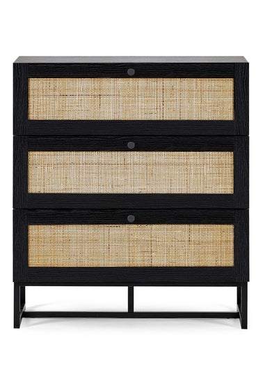 Julian Bowen Padstow 3 Drawer Chest in Black (90 x 80 x 40cm)