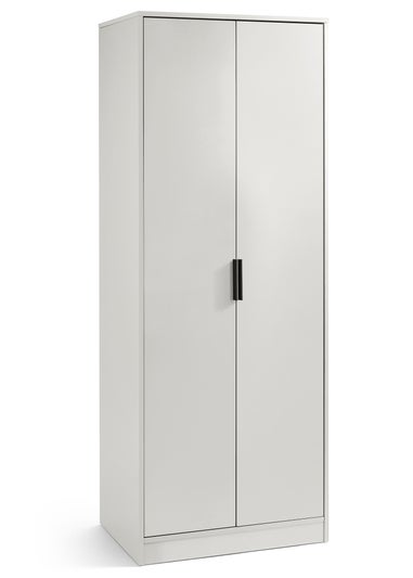 Julian Bowen Alba 2 Door Wardrobe Soft Close in Silk Grey (202 x 77 x 53cm)