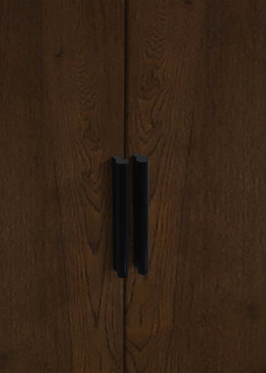 Julian Bowen Alba 2 Door Wardrobe in Walnut and Black (202 x 77 x 53cm)