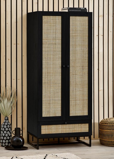 Julian Bowen Padstow Wardrobe in Black (190 x 80 x 56cm)