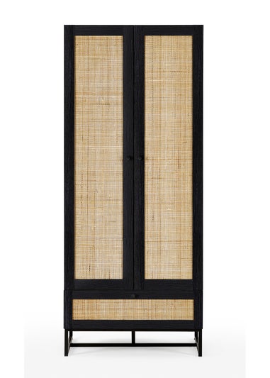 Julian Bowen Padstow Wardrobe in Black (190 x 80 x 56cm)