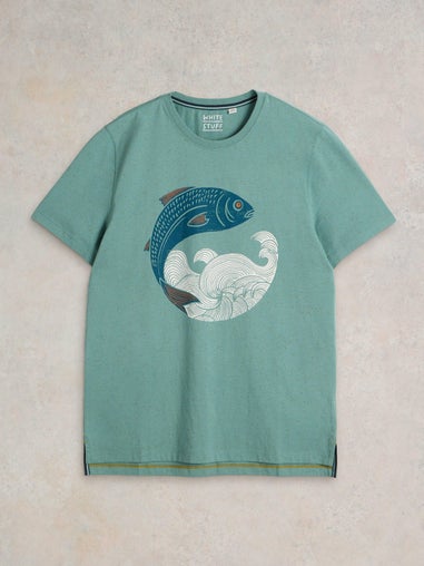 T-Shirt mit Gone-Fishing-Graphik