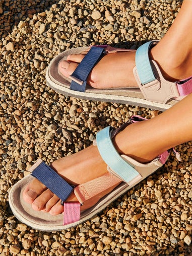 Trekking Sandalen Colourblock mit Fußbett