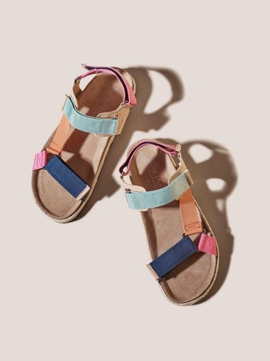 Trekking Sandalen Colourblock mit Fußbett