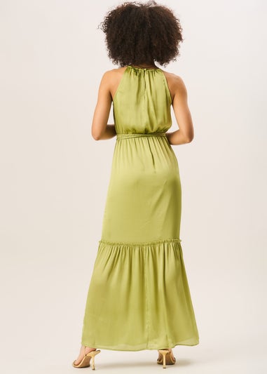 Gini London Green Halter Neck Maxi Dress