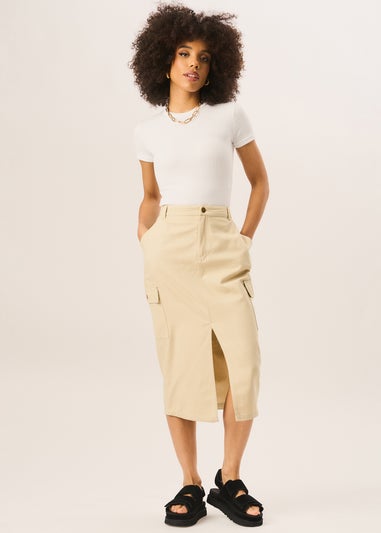 Gini London Stone Cargo Midi Skirt