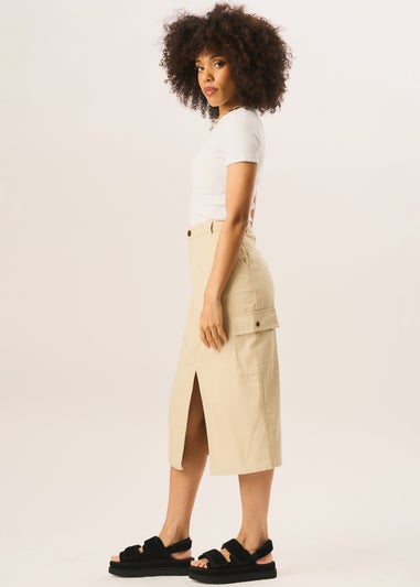 Gini London Stone Cargo Midi Skirt