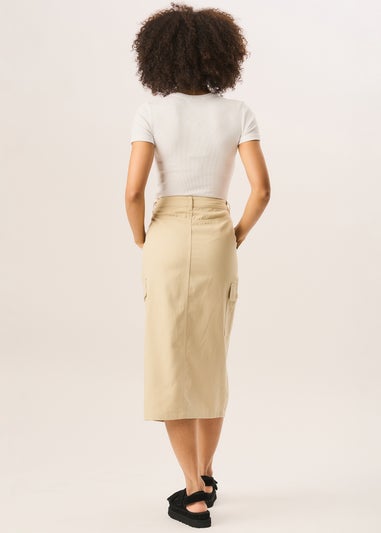 Gini London Khaki Cargo Midi Skirt