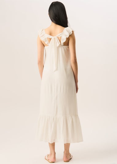 Gini London White Ruffle Short Sleeve Maxi Dress