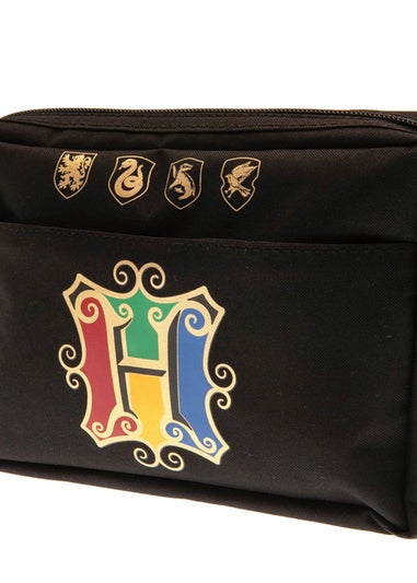 Harry Potter Black Multi Pocket Hogwarts Houses Pencil Case