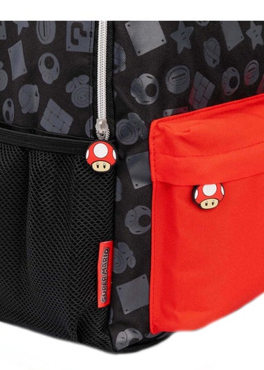 Super Mario Black/Red All-Over Print Backpack