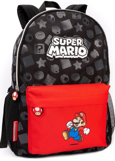 Super Mario Black/Red All-Over Print Backpack