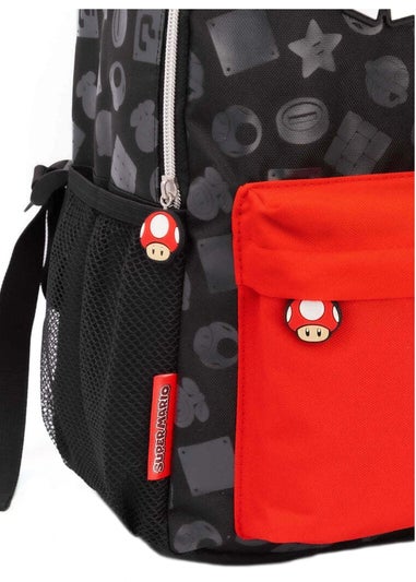 Super Mario Black/Red All-Over Print Backpack