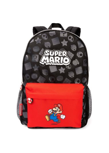 Super Mario Black/Red All-Over Print Backpack