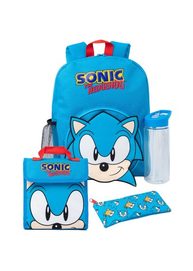 Sonic The Hedgehog Blue Logo Backpack Set (36 x 26 x 12cm)