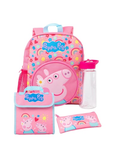 Peppa Pig Pink Logo Backpack Set