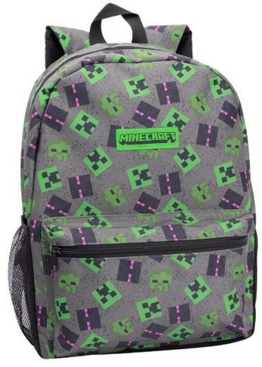 Minecraft Grey Green Lunch Bag And Backpack Set (42 x 32 x 15cm)