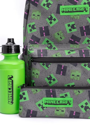 Minecraft Grey Green Lunch Bag And Backpack Set (42 x 32 x 15cm)