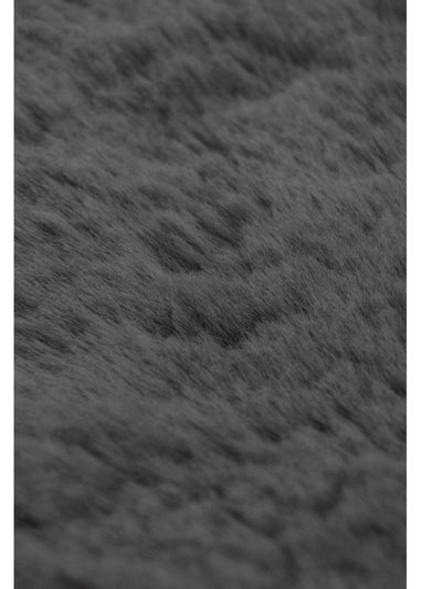 Homemaker Dark Grey Luxury Fur Double Rug