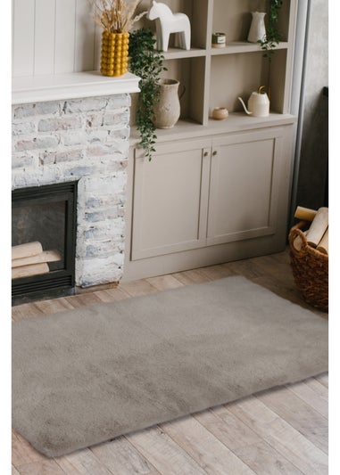 Homemaker Natural Luxury Fur Oblong Rug