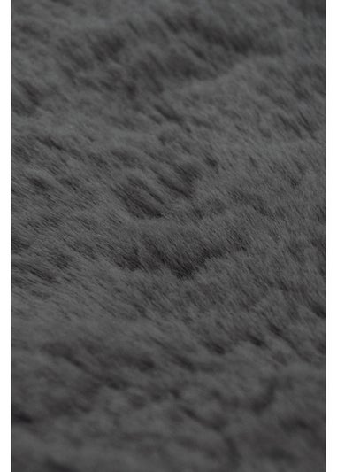 Homemaker Dark Grey Luxury Fur Oblong Rug