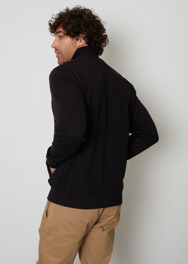 Threadbare Black 1/4 Zip Neck Sweatshirt