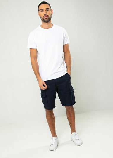 Threadbare Navy Bute Cotton Cargo Shorts