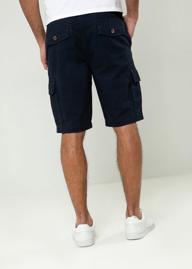 Threadbare Navy Cotton Bute Cargo Shorts