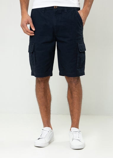 Threadbare Navy Bute Cotton Cargo Shorts