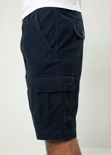 Threadbare Navy Bute Cotton Cargo Shorts