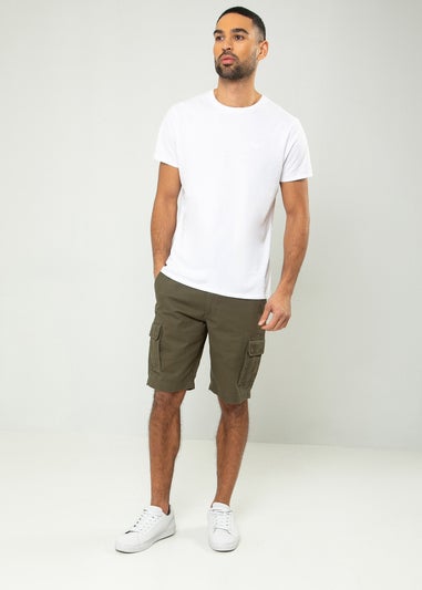 Threadbare Khaki Bute Cotton Cargo Shorts