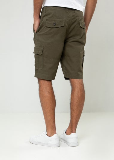 Threadbare Khaki Bute Cotton Cargo Shorts