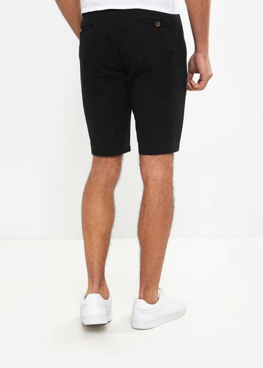 Threadbare Black Regular Fit Cotton Chino Shorts