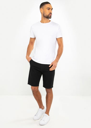 Threadbare Black Regular Fit Cotton Chino Shorts