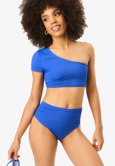 Gini London Cobalt Blue One shoulder Bikini Top