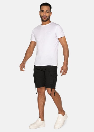 Threadbare Black Cotton Cargo Shorts