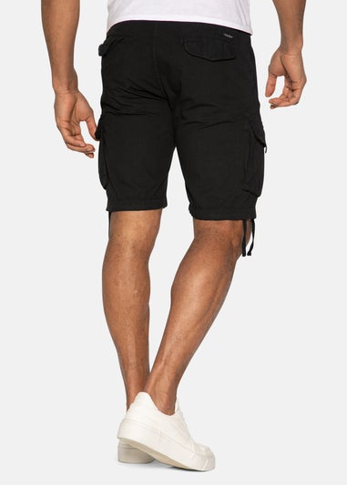 Threadbare Black Cotton Cargo Shorts