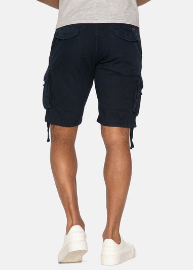 Threadbare Navy Manchester Cotton Cargo Shorts