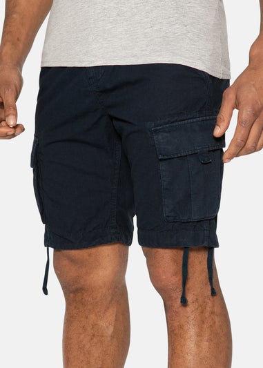 Threadbare Navy Manchester Cotton Cargo Shorts