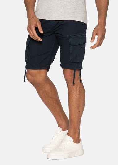 Threadbare Navy Manchester Cotton Cargo Shorts